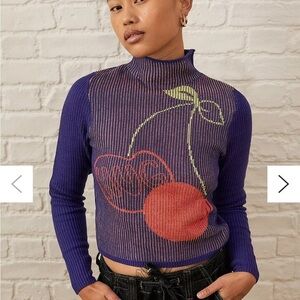 BDG Shauna Jacquard Cherry Hug sweater. Size small.